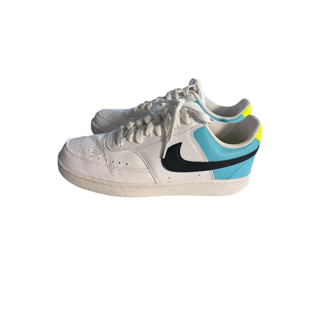 Nike Court Vision Low 8.5 White Leather Sneakers AF1 Style Clean Girl Athleisure